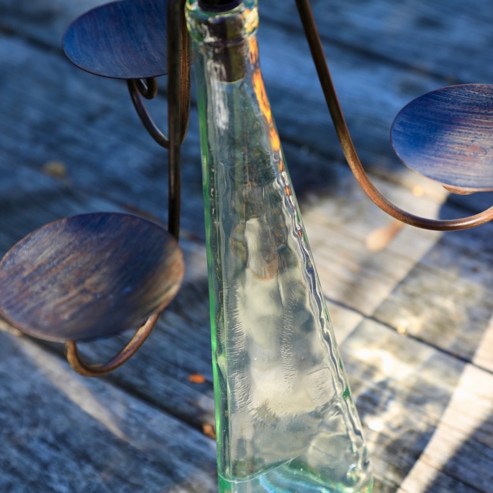Triangular Glass Vase Candelabra - Picture 9 of 11